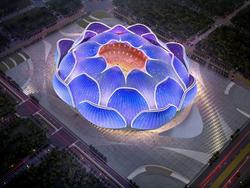 Aspecto futuro del nuevo estadio del Guangzhou Evergrande.
