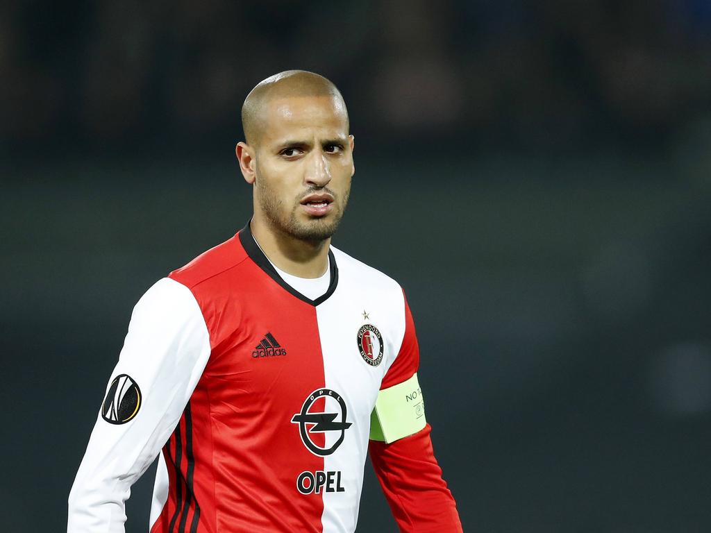 Karim El Ahmadi fungeert als aanvoerder tijdens het Europa League-duel Feyenoord - Zorya Luhansk (20-10-2016).