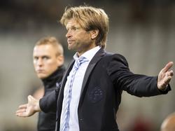 Onbegrip bij De Graafschap-trainer Jan Vreman tijdens De Graafschap - Almere City. (16-8-2014)