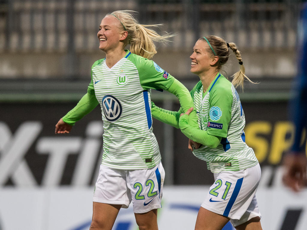 Die Frauen des VfL Wolfsburg stehen mit einem Bein im Halbfinale der Champions League