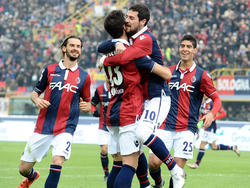 Bologna feiert den Sieg über den SSC Napoli