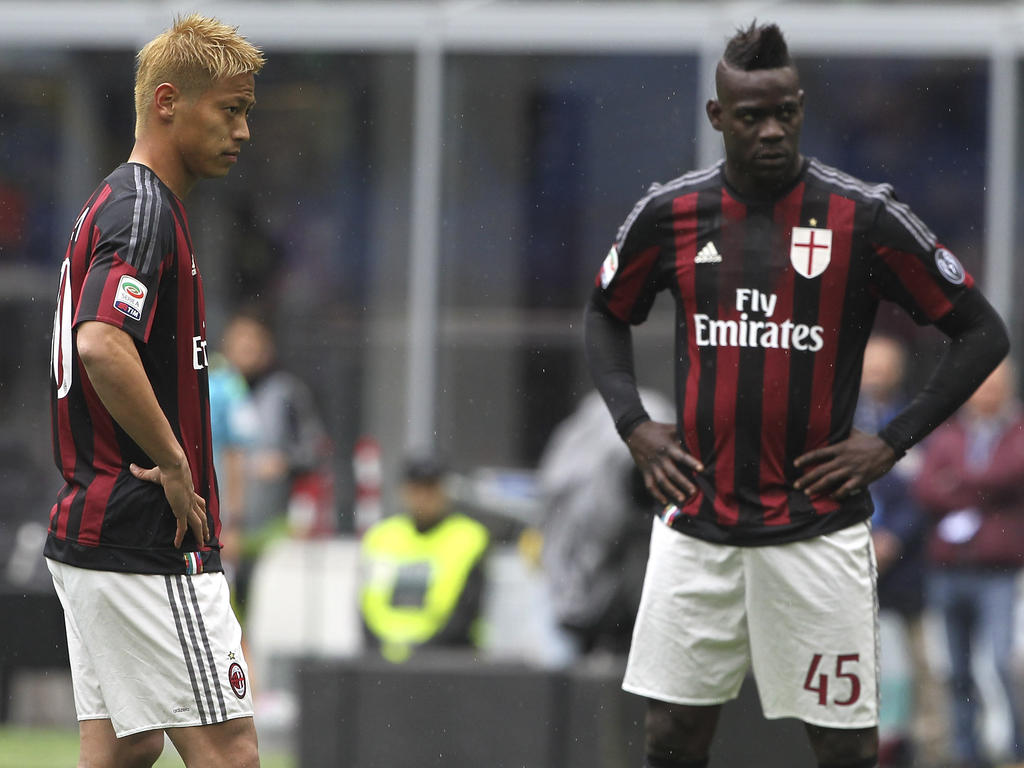 Keisuke Honda und Mario Balotelli haben mit dem AC Milan eine harte Saison hinter sich