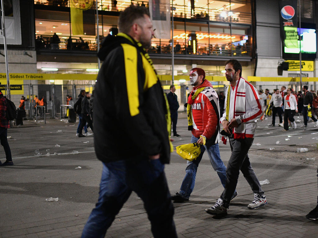 Die Monaco- und BVB-Fans mussten das Stadion verlassen Die Monaco- und BVB-Fans mussten das Stadion verlassen