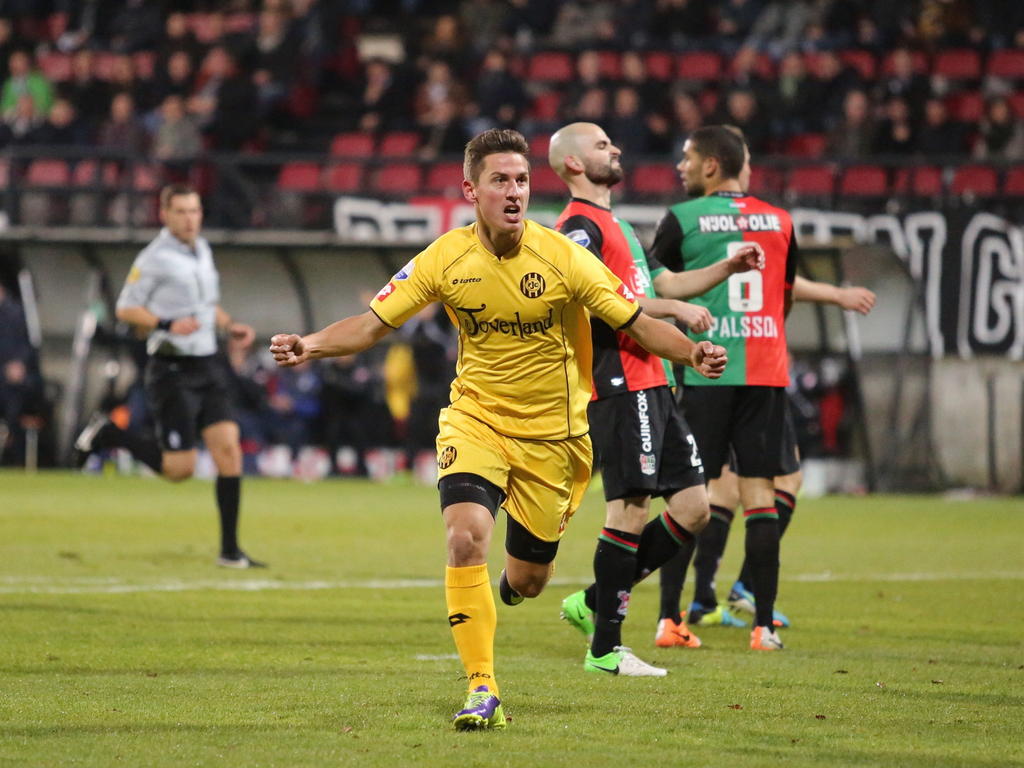 Krisztián Németh zet Roda JC op een 2-0 voorsprong tijdens het competitieduel NEC Nijmegen - Roda JC. (14-12-2013)
