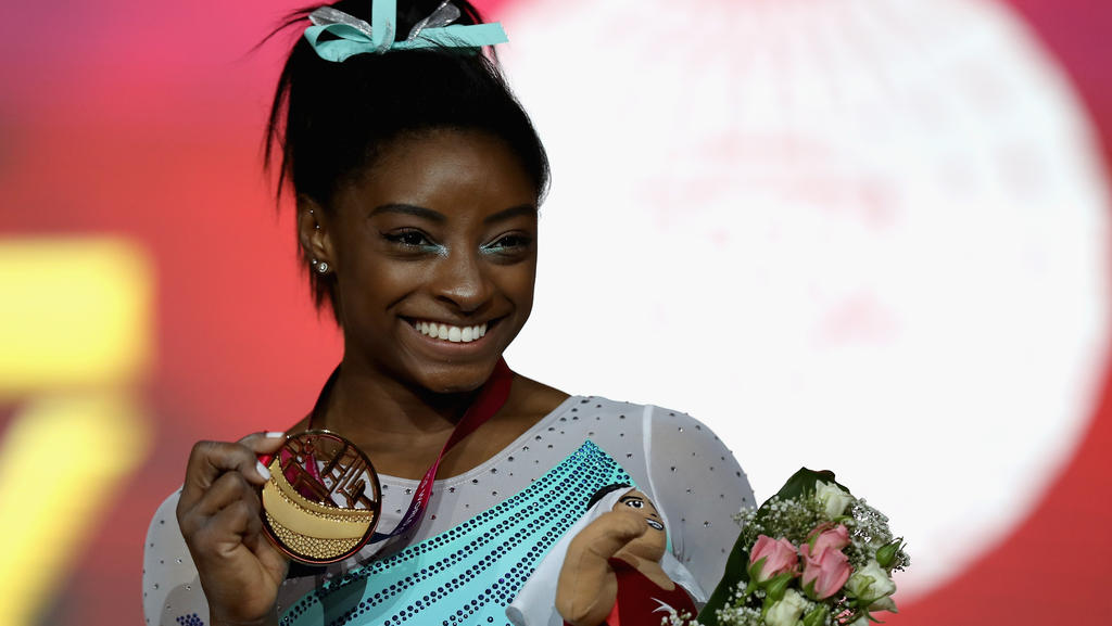 Simone Biles fehlt nur noch eine Goldmedaille zum Rekord Simone Biles fehlt nur noch eine Goldmedaille zum Rekord