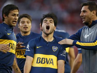 Lodeiro celebra su gol a River de la jornada 24 de la liga argentina. (Foto: Imago)