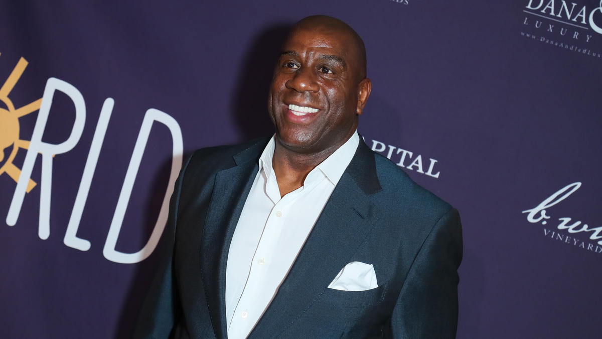 Basketball Nba Lakers Ikone Magic Johnson Wird 60 Fast 30 Jahre Spater Sitze Ich Hier