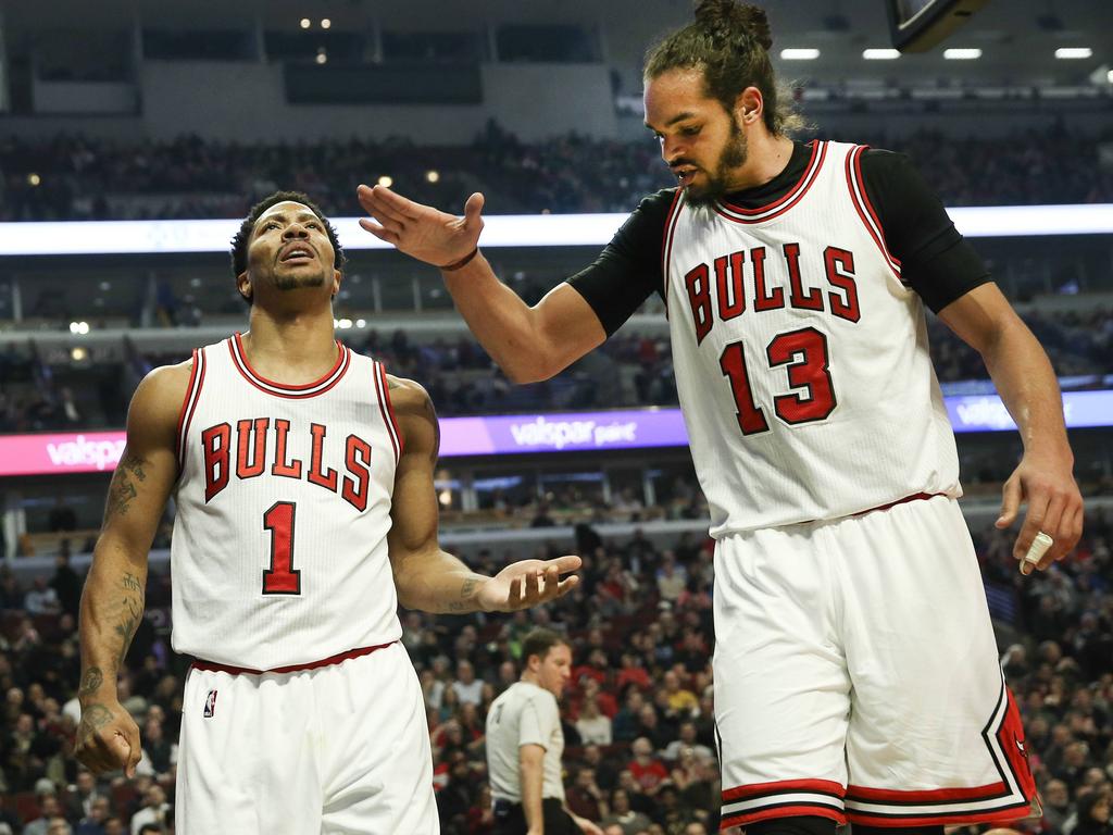 Ein Bild aus besseren Tagen: Derrick Rose (l.) und Joakim Noah zusammen auf dem Court