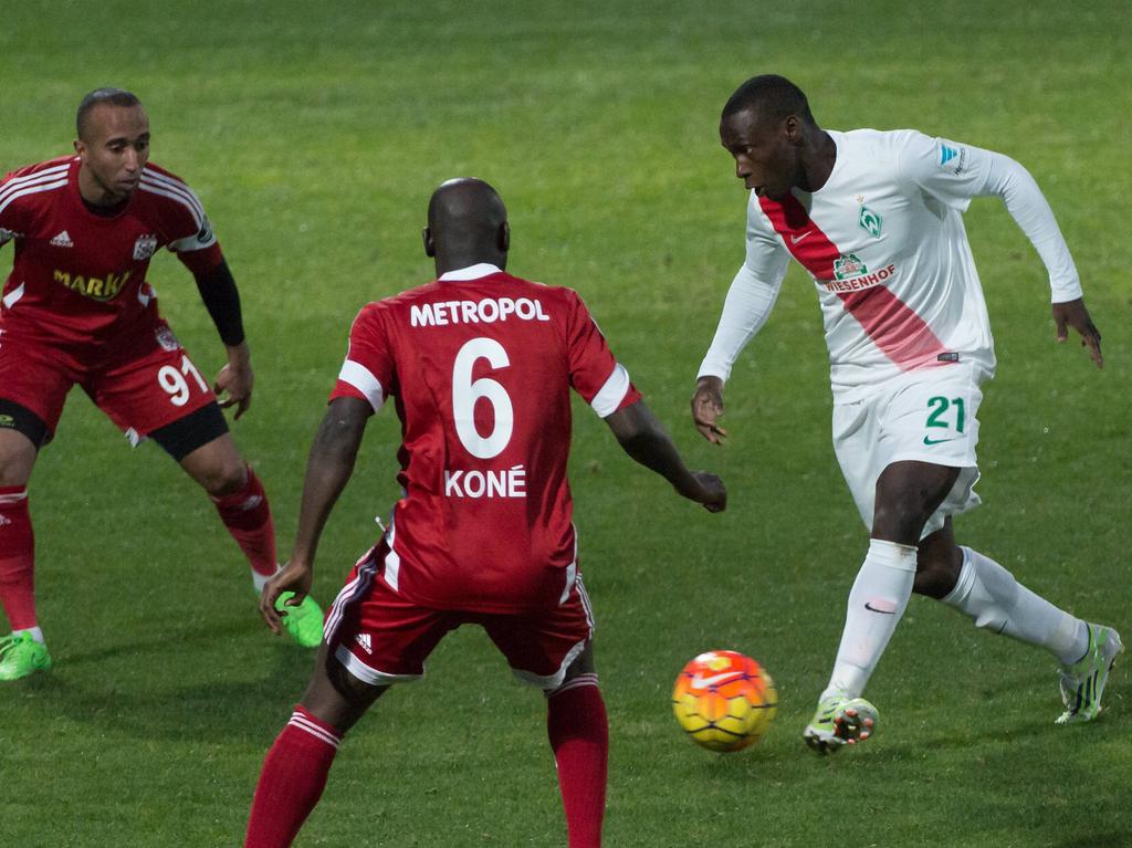 Anthony Ujah (r.) und Werder Bremen trennten sich 0:0 von Sivasspor