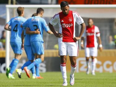 Ajacied Ricardo Kisha baalt van een tegendoelpunt in het verloren (1-3) oefenduel met FC Nordsjælland. (10-07-2015)