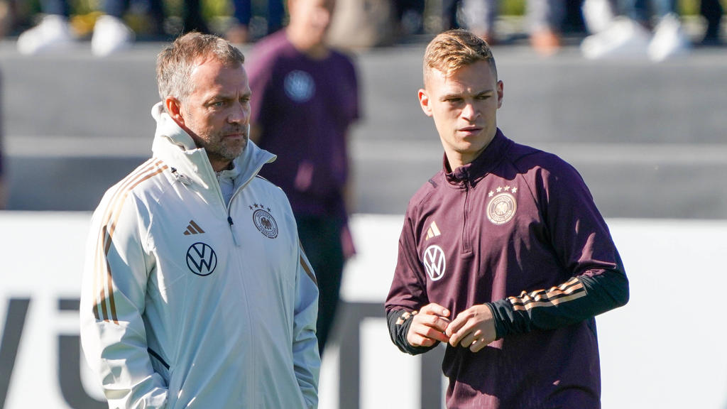 Wollen mit der DFB-Auswahl gegen Peru gewinnen: Bundestrainer Flick und Kapitän Kimmich