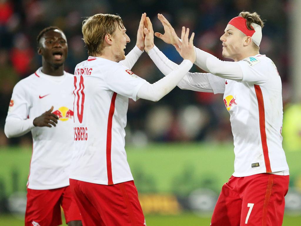 Die Leipziger Naby Keita, Emil Forsberg und Marcel Sabitzer gehören zu den besten Spielern der Rangliste des deutschen Fußballs Die Leipziger Naby Keita, Emil Forsberg und Marcel Sabitzer gehören zu den besten Spielern der Rangliste des deutschen Fußballs