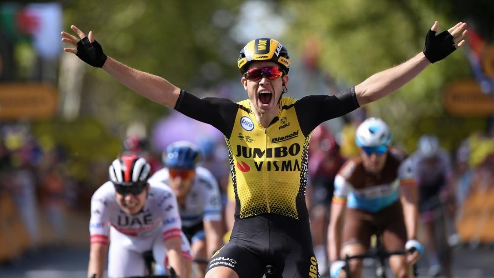 Wout van Aert durfte am Montag jubeln Wout van Aert durfte am Montag jubeln