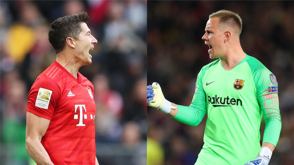 Robert Lewandowski vom FC Bayern und Marc-André ter Stegen gehören zu Europas Top-Elf des Monats Robert Lewandowski vom FC Bayern und Marc-André ter Stegen gehören zu Europas Top-Elf des Monats