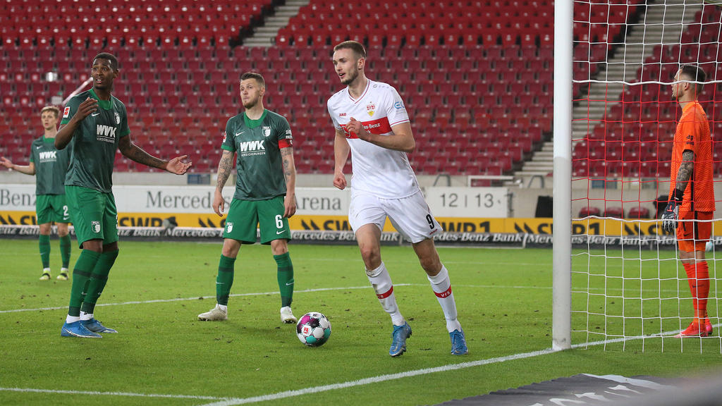 Sasa Kalajdzic (M.) erzielte den Siegtreffer für den VfB Stuttgart