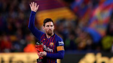 Lionel Messi gratuliert dem FC Barcelona zur Meisterschaft
