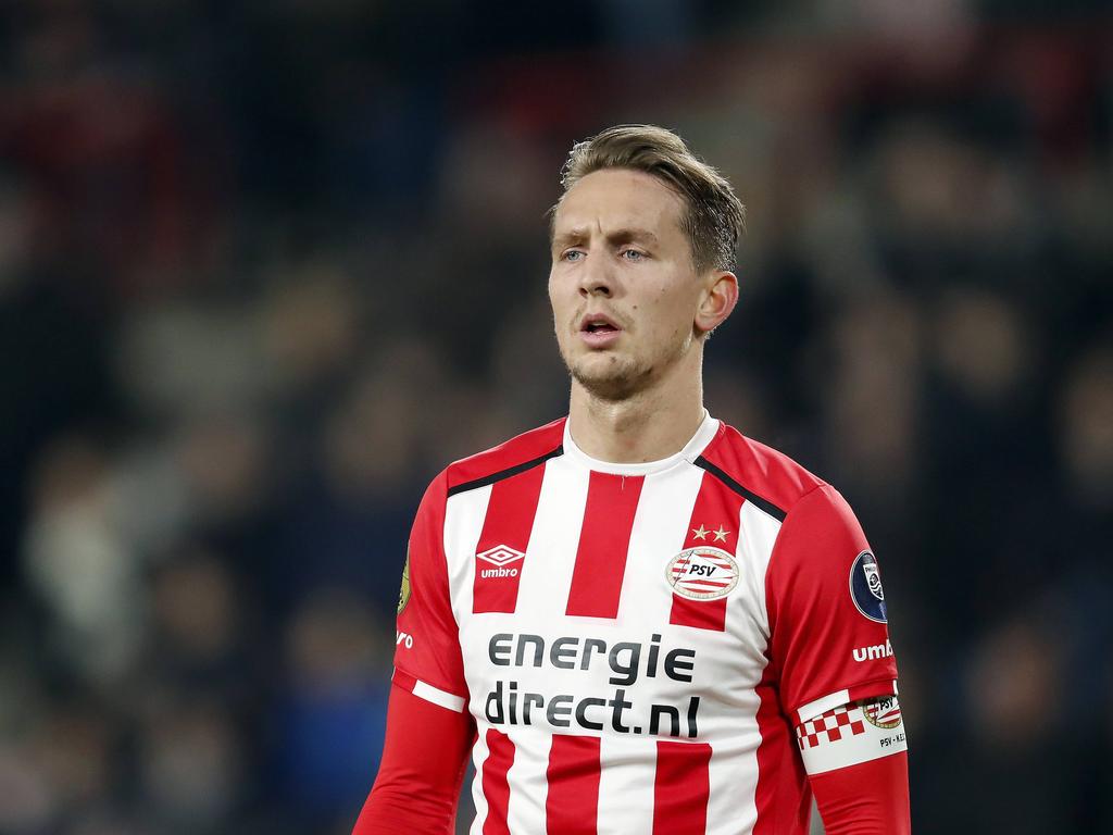 Luuk de Jong is gefocust tijdens het competitieduel PSV - NEC Nijmegen (18-02-2017).