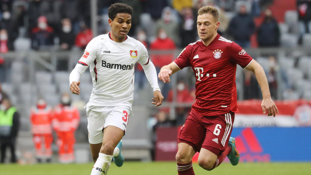 Der FC Bayern trifft mit Joshua Kimmich (r.) auf Bayer Leverkusen