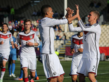 Celebración de Alemania de uno de los goles del 8-1 ante Fiyi en Nueva Zelanda. (Foto: Getty)