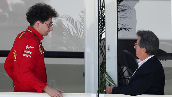 Ferrari-Teamchef Mattia Binotto und Ferrari-Präsident Louis Camilleri Ferrari-Teamchef Mattia Binotto und Ferrari-Präsident Louis Camilleri