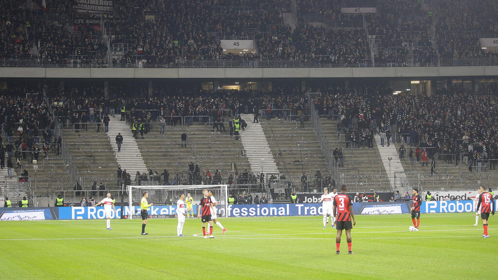 Der SGE-Block blieb beim Spiel gegen den VfB Stuttgart leer