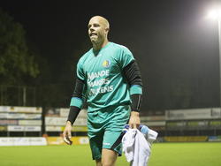 RKC Waalwijk-speler Wesley de Ruiter baalt van zijn fout en de nederlaag. (23-09-14)