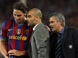 Ein Bild aus besseren Tagen: Zlatan Ibrahimović, Pep Guardiola und José Mourinho