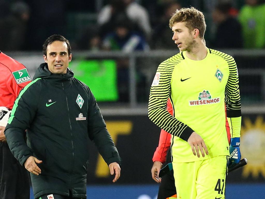 Felix Wiedwald (r.) ist derzeit die Nummer eins zwischen den Pfosten im Team von Alexander Nouri Felix Wiedwald (r.) ist derzeit die Nummer eins zwischen den Pfosten im Team von Alexander Nouri