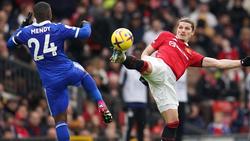 ManUnited-Profi Marcel Sabitzer (r.) im Spiel gegen Leicester City