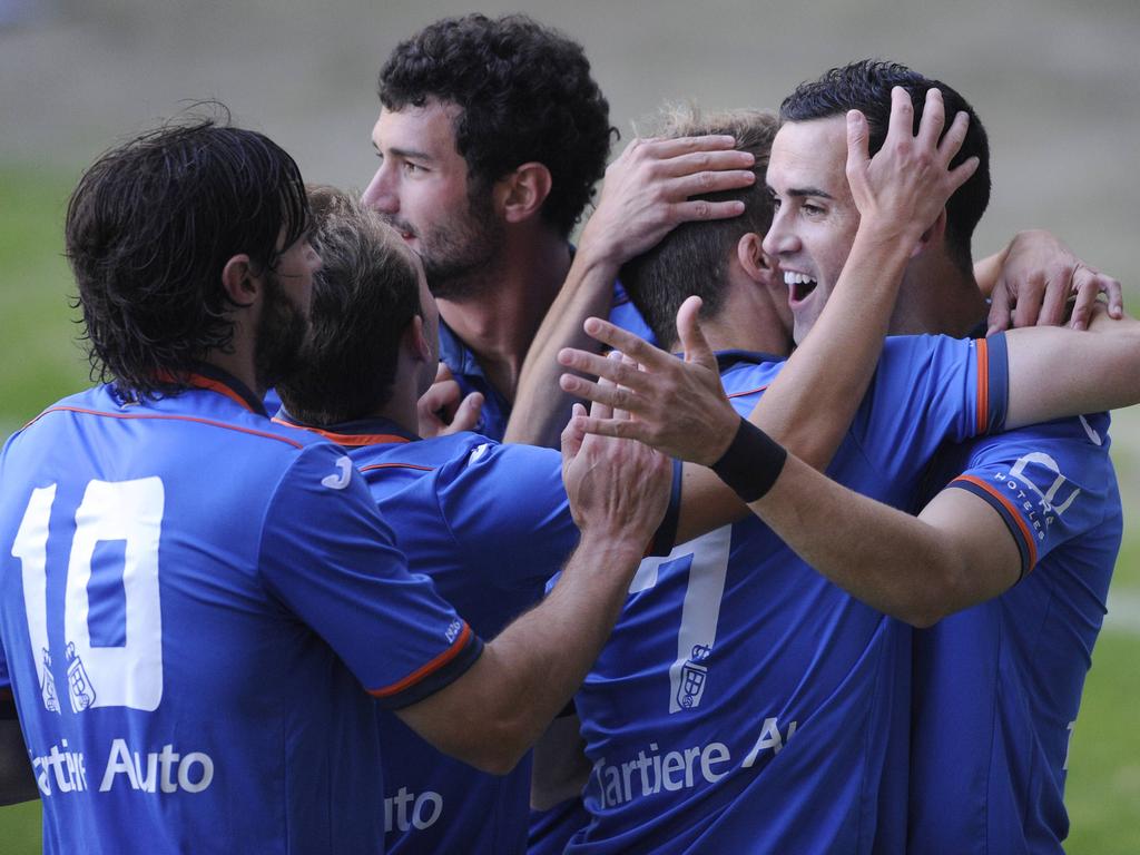 El Oviedo no baja el ritmo, cuando otros equipos han tropezado, los asturianos suman y siguen. (Foto: Imago)