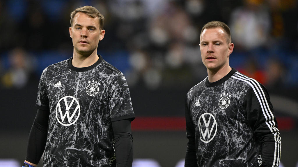 Manuel Neuer (l.) und Marc-André ter Stegen konkurrieren um den Stammplatz im deutschen Tor für die EM 2024