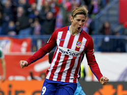 Fernando Torres kan juichen tijdens het competitieduel Atlético Madrid - SD Eibar. (06-02-2016)