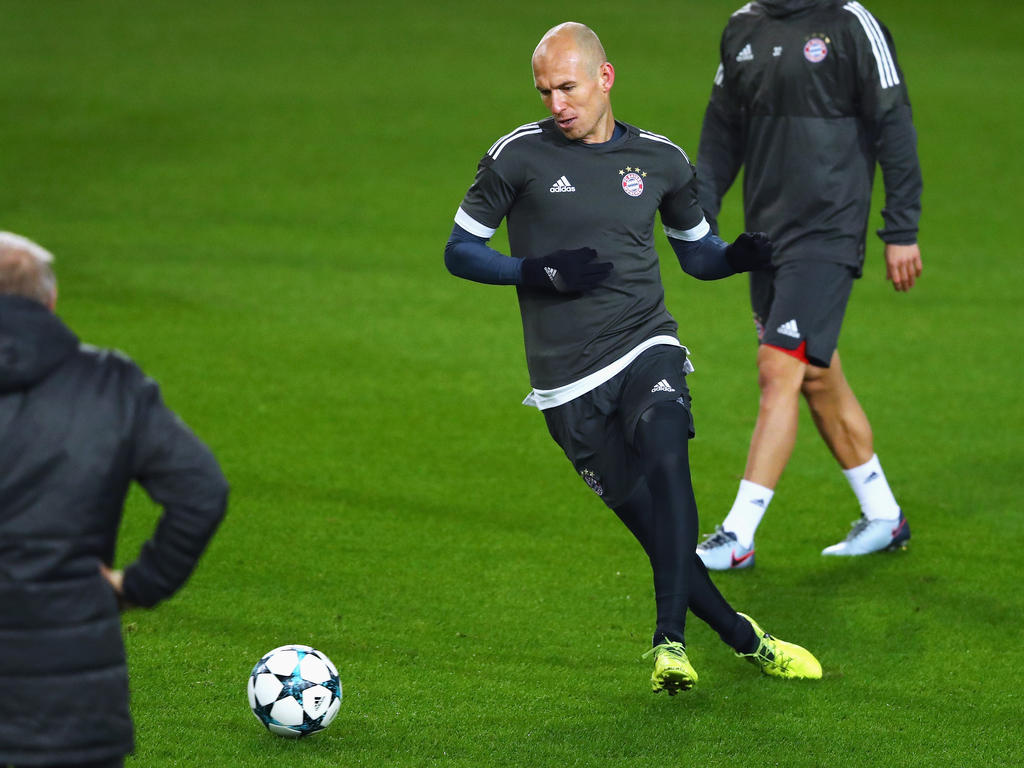 Arjen Robben trainierte am Montag mit der Mannschaft des FC Bayern