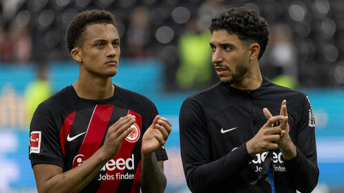Tuta (l.) und Omar Marmoush (r.) in Diensten von Eintracht Frankfurt