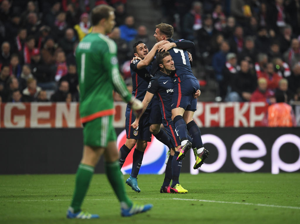 Antoine Griemann feierte seinen Treffer gegen Manuel Neuer im CL-Halbfinal-Rückspiel 2016