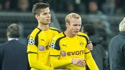 Julian Weigl (l.) und Sebastian Rode spielen unter BVB-Coach Lucien Favre keine sonderliche Rolle