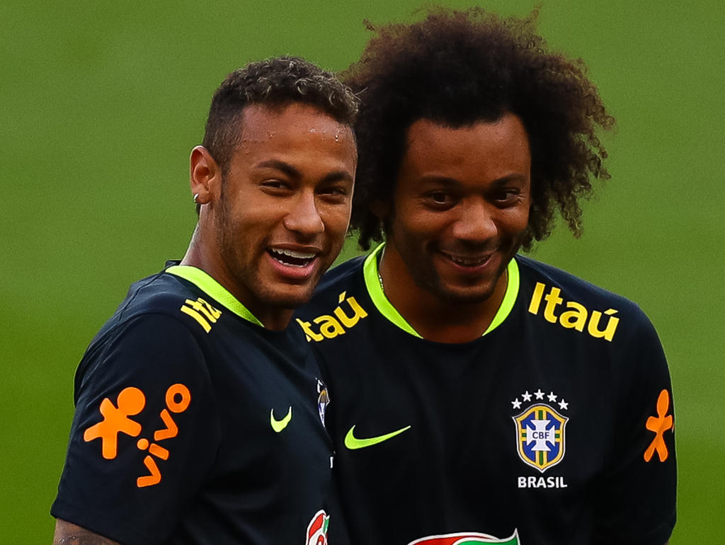 Neymar y Marcelo juntos con la Selecao. (Foto: Getty)