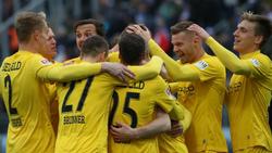 Bielefelds Spieler jubeln nach dem 2:0 in Darmstadt
