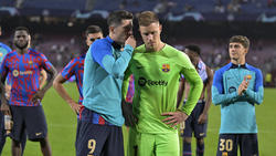Robert Lewandowski (9) und Marc-André ter Stegen sollen sich nicht für eine Rückkehr von Lionel Messi zum FC Barcelona begeistern