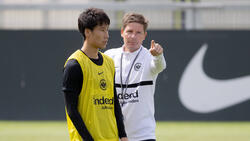 Daichi Kamada und Oliver Glasner während ihrer Zeit bei Eintracht Frankfurt