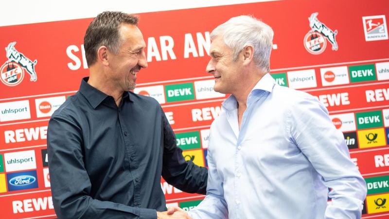 Noch gemeinsam beim 1. FC Köln: Trainer Achim Beierlorzer (l.) und Geschäftsführer Armin Veh