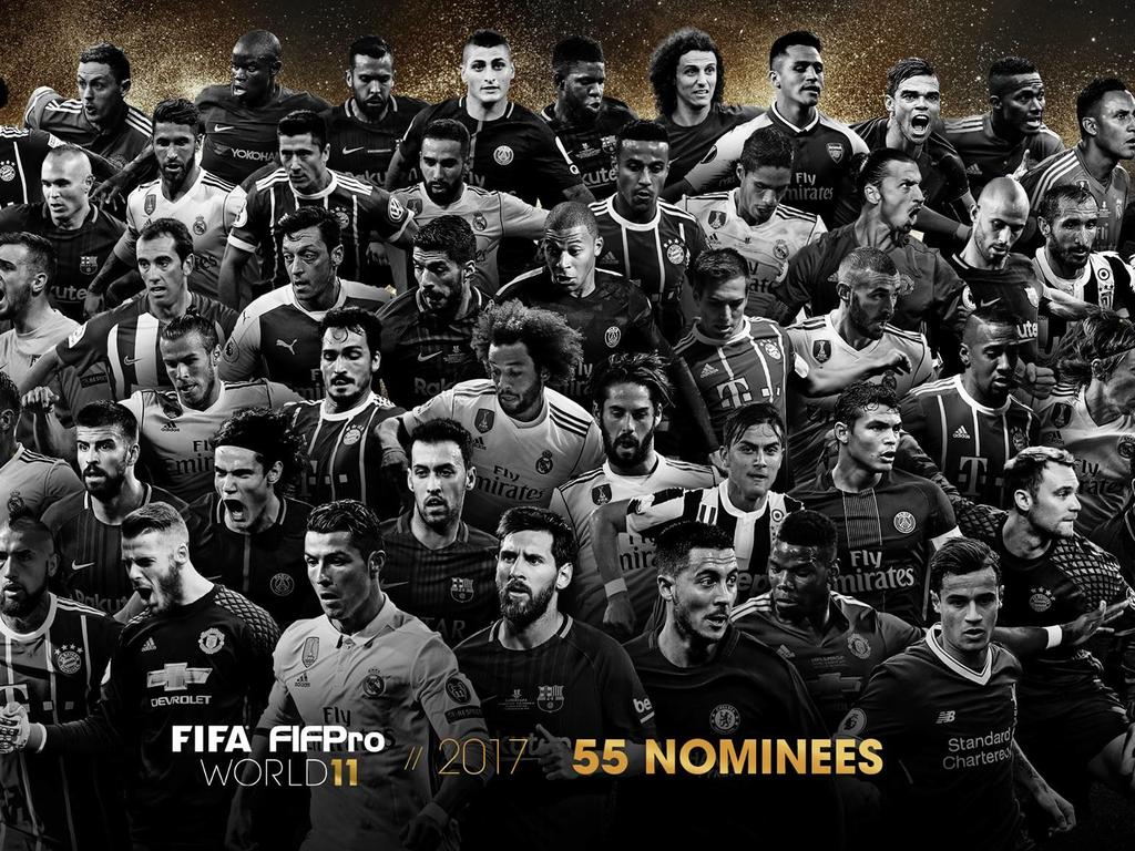 55 Spieler sind für die Welt-Elf der FIFA nominiert (Bildquelle: twitter.com/fifacom)