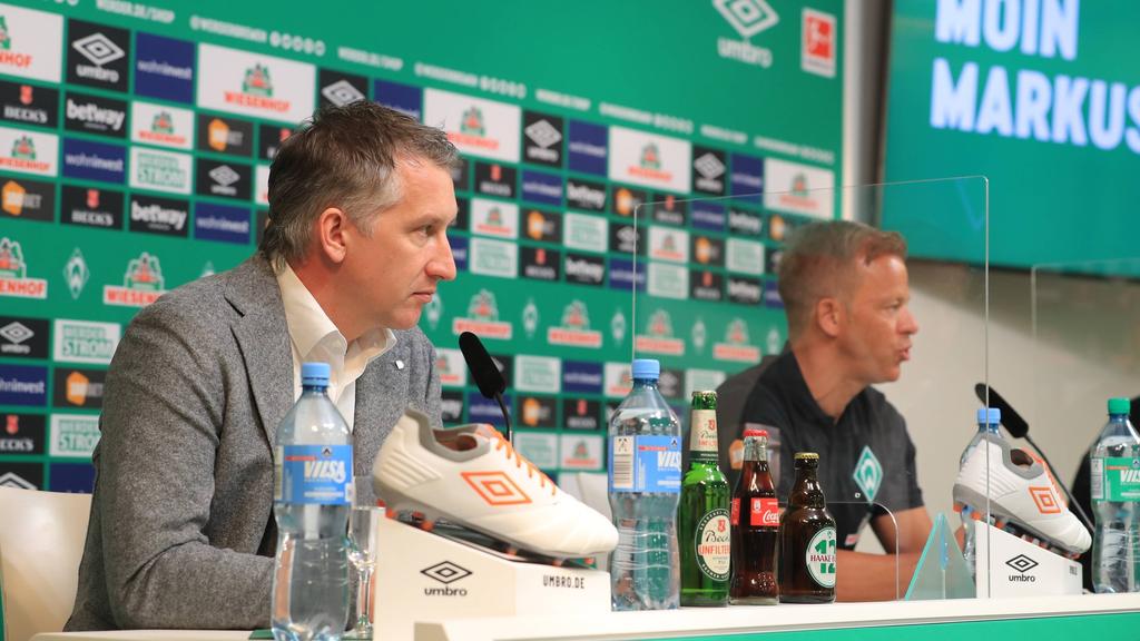 Frank Baumann stärkt Werder-Trainer Markus Anfang den Rücken