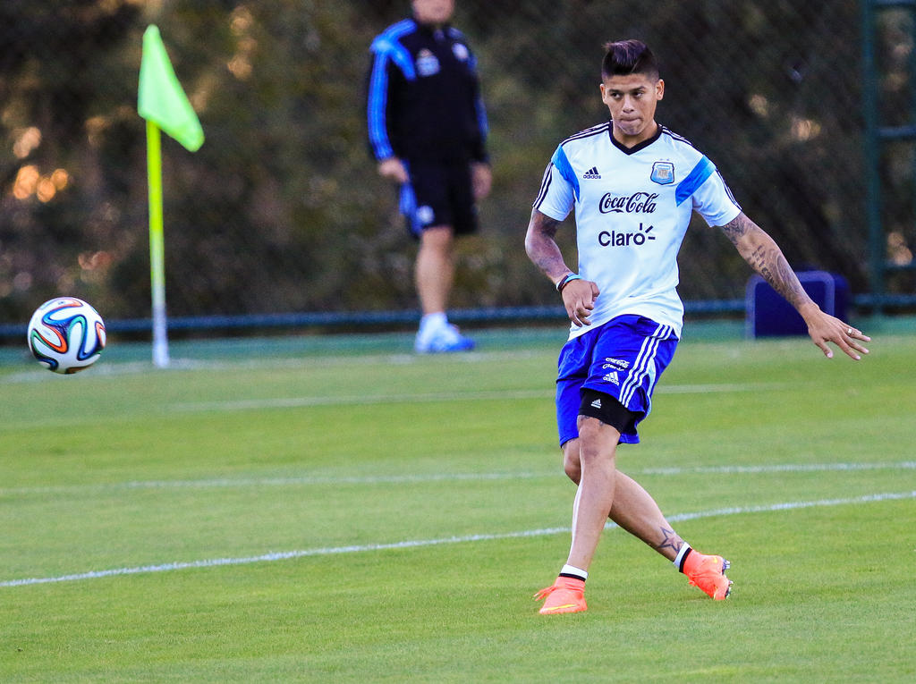 Marcos Rojo en un entrenamiento de la selección argentina. (Foto: Getty)