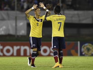 Joao Rodríguez (i.) fue el goleador en el debut de la selección sudamericana. (Foto: Imago)