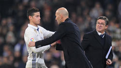 James (l.) spielte bereits zwischen 2014 und 2017 bei Real Madrid
