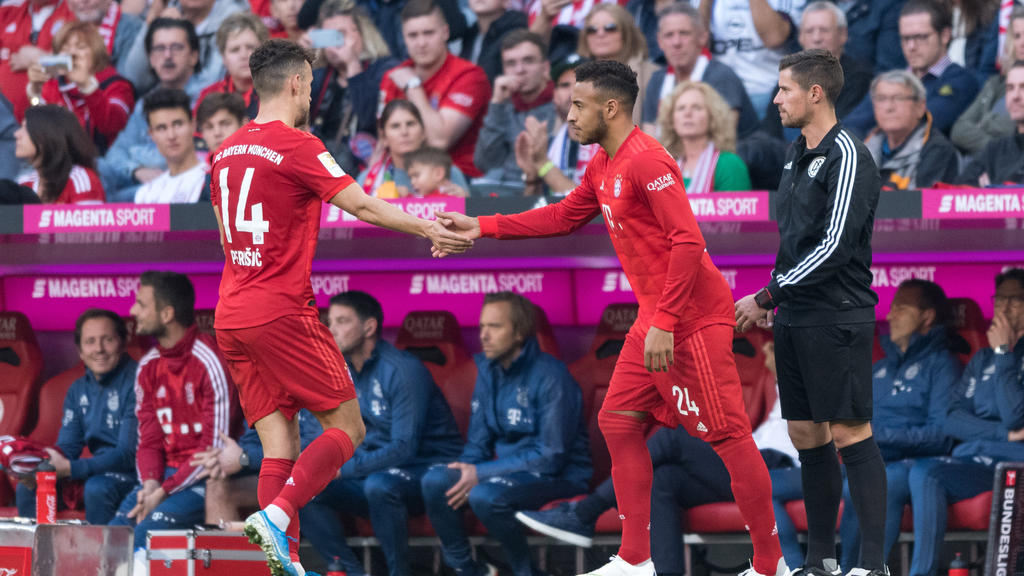 Ivan Perisic (l.) und Corentin Tolisso stehen in Diensten des FC Bayern München
