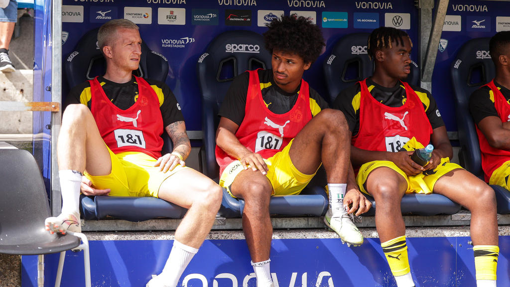 Jamie Bynoe-Gittens (r.) vom BVB weckt offenbar Interesse Jamie Bynoe-Gittens (r.) vom BVB weckt offenbar Interesse
