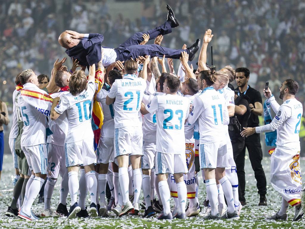 El Real Madrid celebra su tercera Copa de Europa consecutiva. (Foto: Imago)