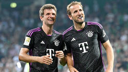Die Bayern-Stars Müller (l.) und Kane (r.) verstehen sich bereits prächtig